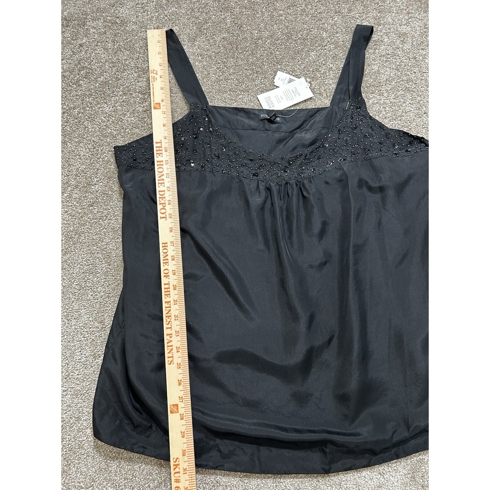 Eileen Fisher Women's 3X Black Silk Satin  Beaded Tank Top Special Occasion - Picture 2 of 10